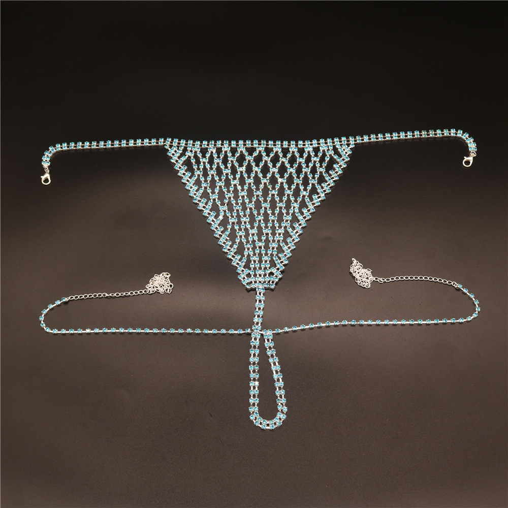 Boho Rhinestone Grid Chest Cha - Body Jewelry Retainers ulasan dan harga