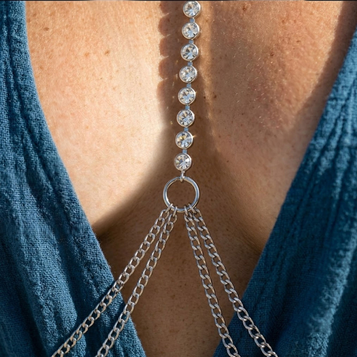 Y-Shaped Body Chain Jewelry -B - Body Jewelry Retainers ulasan dan harga