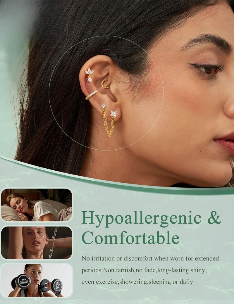 16 Gauge Cartilage Earrings fo - Body Jewelry Surgical Steel ulasan dan harga