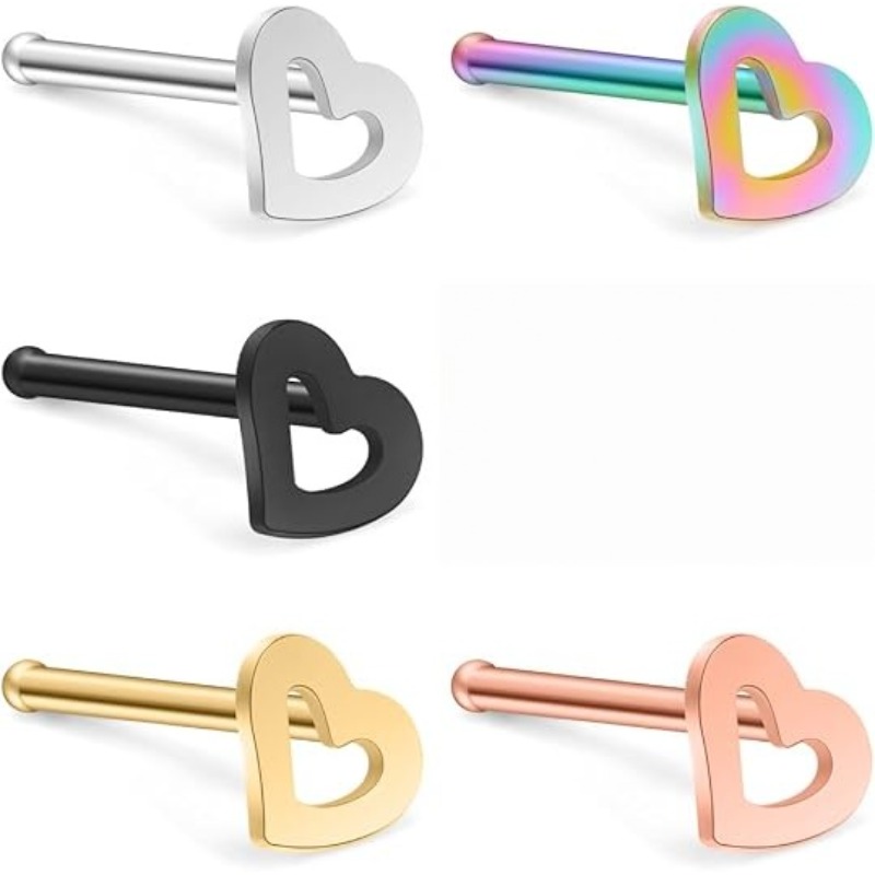 5pcs 20G Surgical Steel Heart  - Body Jewelry Surgical Steel ulasan dan harga