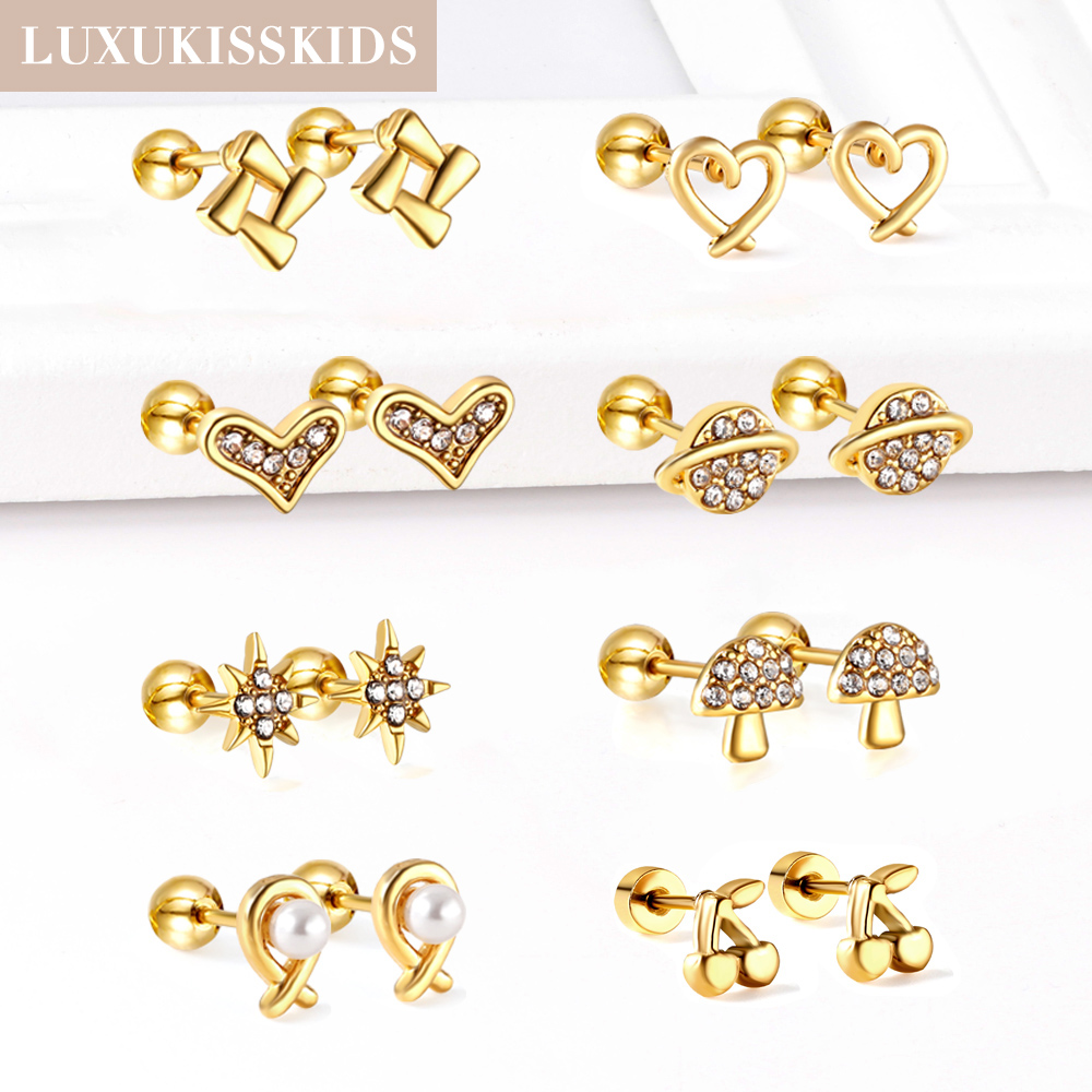 LUXUKISSKIDS 1pairs Small Ear  - Body Jewelry Surgical Steel ulasan dan harga